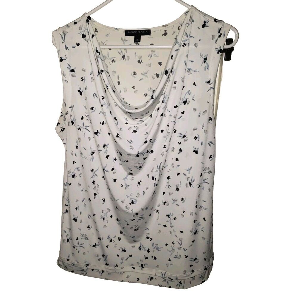 Banana Republic Womens Floral Print Cowl Neck Tank Top M
